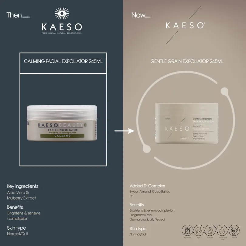 Exfoliante facial suave en grano - Kaeso, cosmética profesional nat...